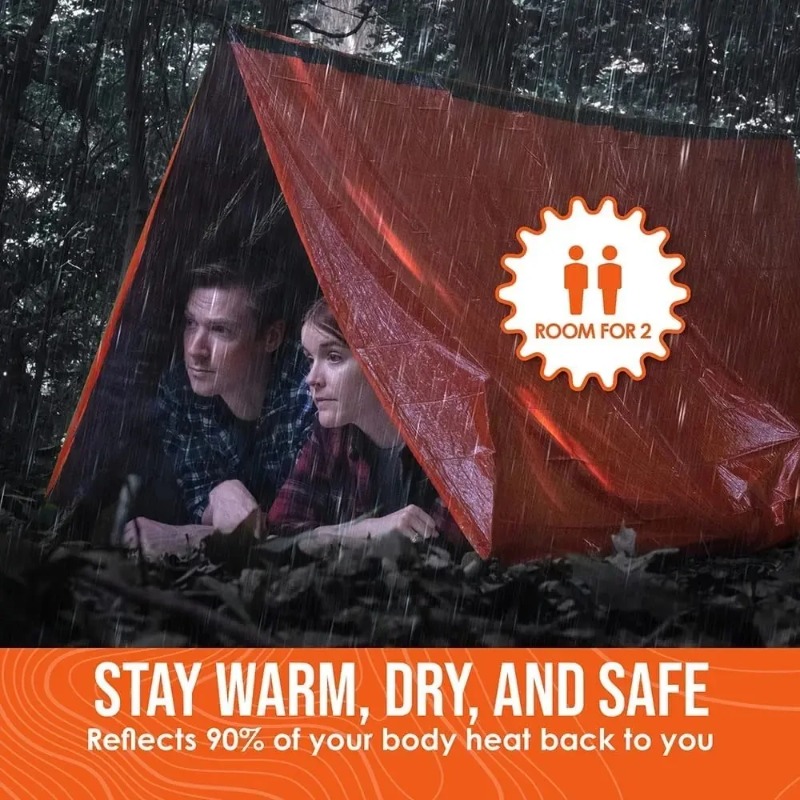 2人用緊急シェルターサバイバルテントキットマイラーチューブテ - Emergency Mylar Tent のレビューと価格