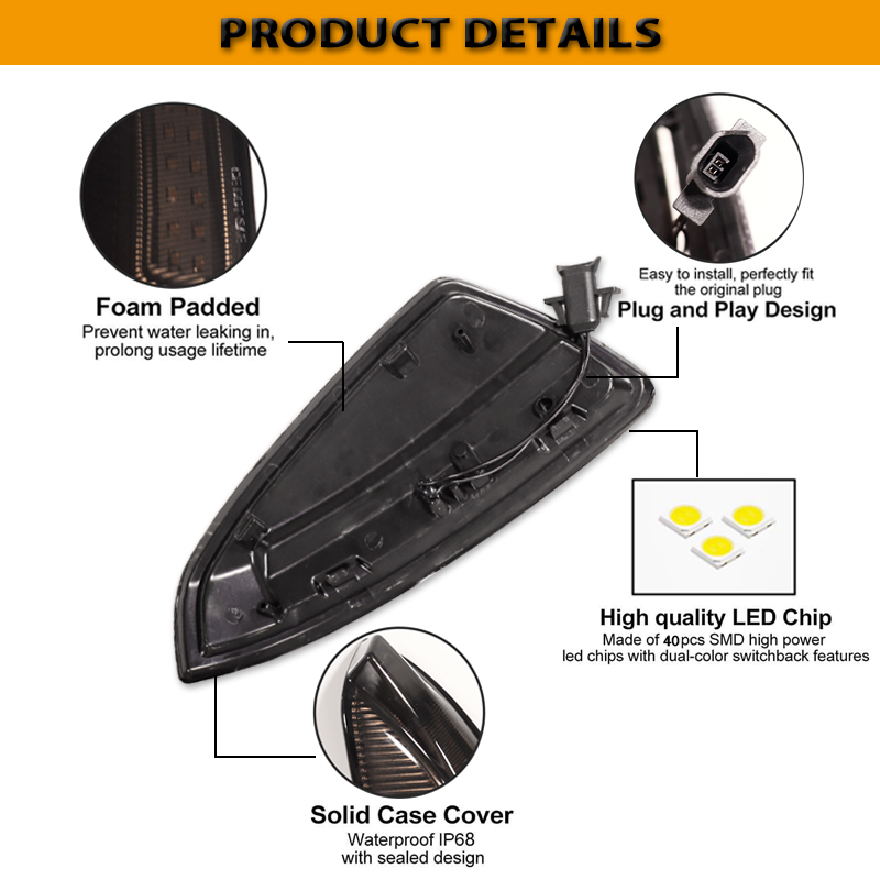 LED ダイナミックターンシグナルライトサイドミラーインジケ - Signal Panel Orange のレビューと価格